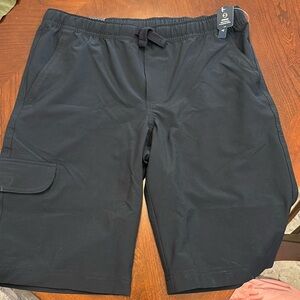 NWT Izod flat front shorts stretch sz 18 husky boys in navy blue.